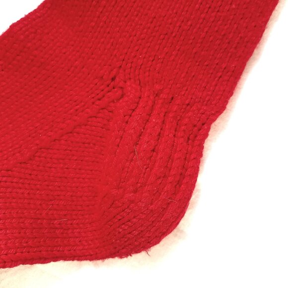 Vintage Holiday Festive Red Thick Knit Quarter Crew Ankle Sock Women's Medium - Picture 4 of 5